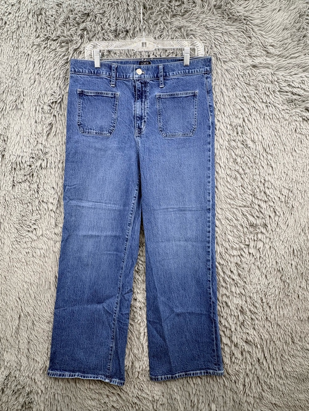 J. Crew High Rise Jeans Womens 30 Wide Leg Full Length Blue Medium Wash